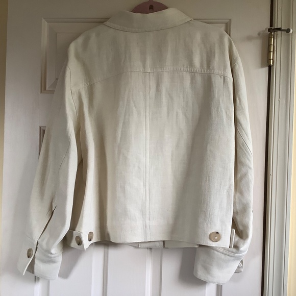 Vince Organic Cotton & Linen Twill Jacket Lemon Stone SZ 1X - Picture 10 of 16